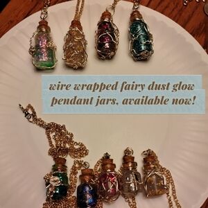 Wire wrapped fairy dust pendants